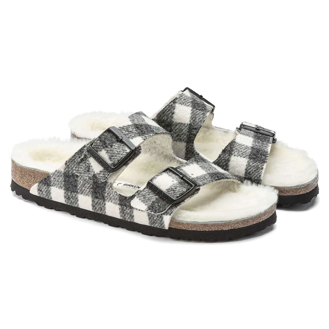 Birkenstock Arizona Shearling Wool Two Strap Sandals White | 5QvugmlBx1p