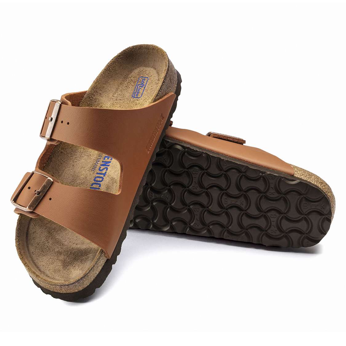 Birkenstock Arizona Soft Footbed Birko-Flor Two Strap Sandals Brown | 8PNbIsCR64q