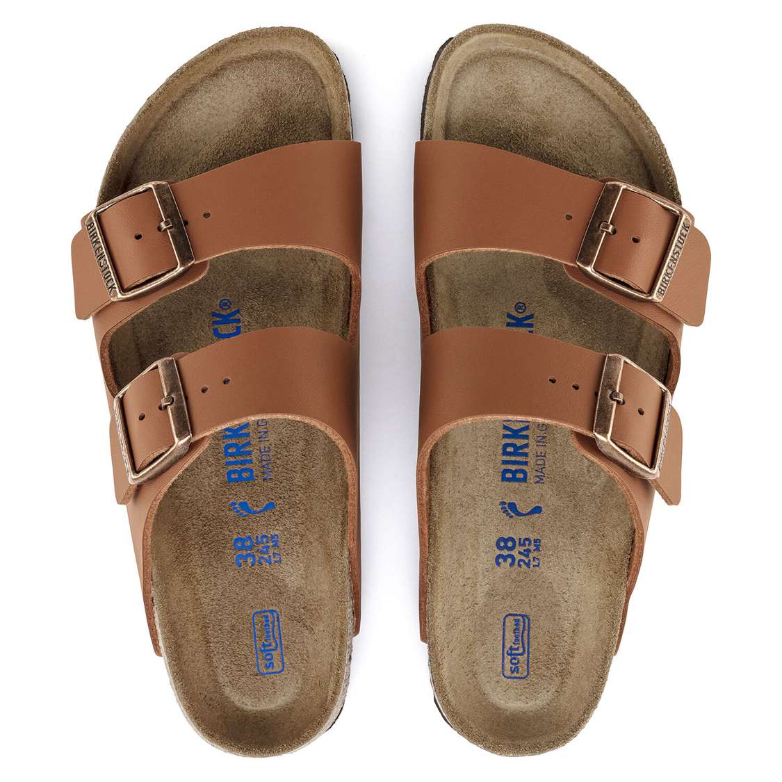 Birkenstock Arizona Soft Footbed Birko-Flor Two Strap Sandals Brown | 8PNbIsCR64q