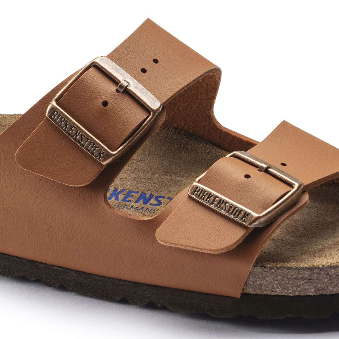 Birkenstock Arizona Soft Footbed Birko-Flor Two Strap Sandals Brown | 8PNbIsCR64q