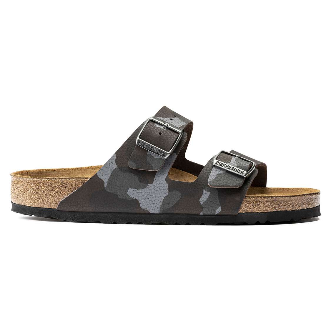 Birkenstock Arizona Soft Footbed Birko-Flor Two Strap Sandals Camo Brown | M5aqU6FaW3b