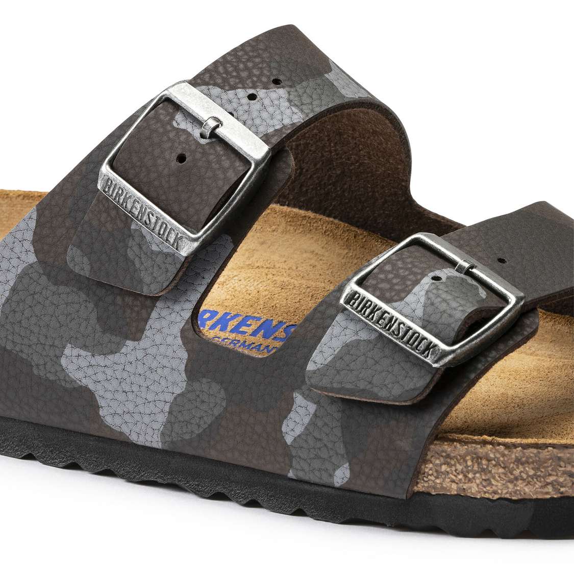 Birkenstock Arizona Soft Footbed Birko-Flor Two Strap Sandals Camo Brown | M5aqU6FaW3b