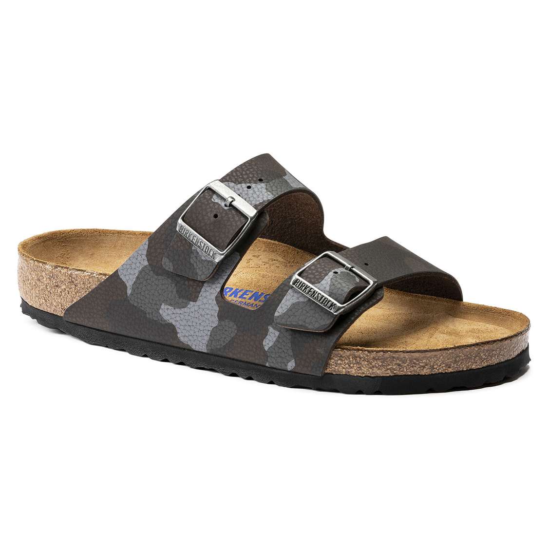 Birkenstock Arizona Soft Footbed Birko-Flor Two Strap Sandals Camo Brown | M5aqU6FaW3b