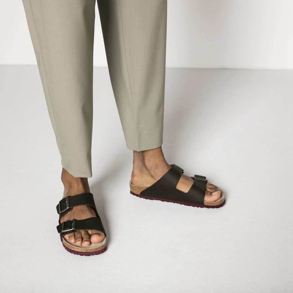 Birkenstock Arizona Soft Footbed Birko-Flor Embossed Two Strap Sandals Black | Oh2uzyFo8kQ