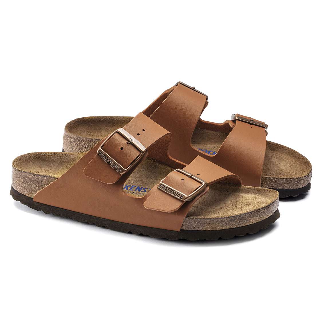 Birkenstock Arizona Soft Footbed Birko-Flor Two Strap Sandals Brown | SmI2gqb2SSJ