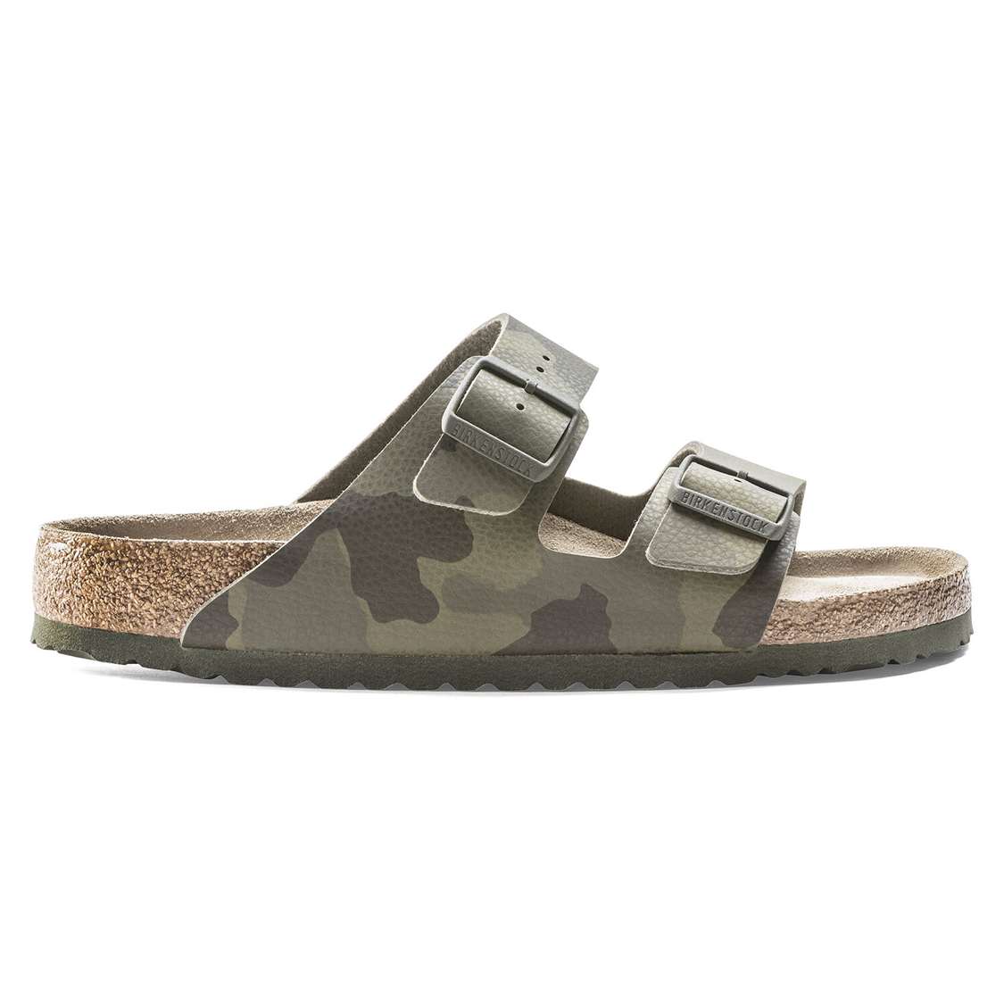 Birkenstock Arizona Soft Footbed Birko-Flor Two Strap Sandals Camo Green | T63lhAXTRo8