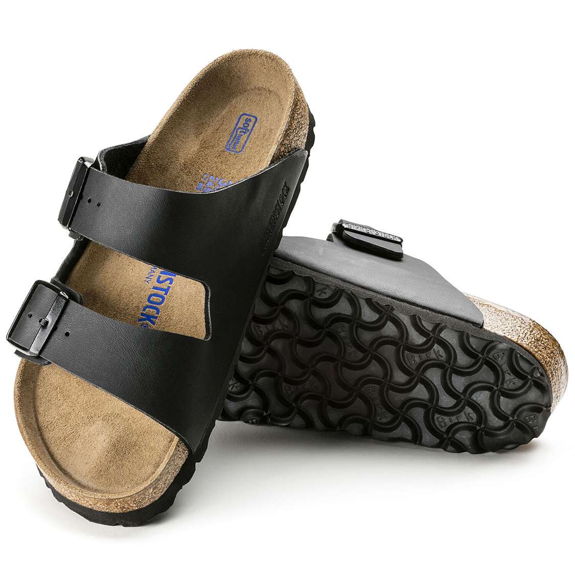 Birkenstock Arizona Soft Footbed Birko-Flor Two Strap Sandals Black | eUQVrDrFqSo