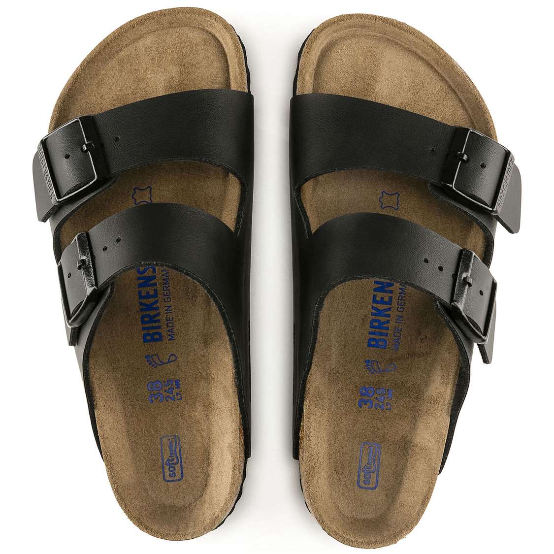 Birkenstock Arizona Soft Footbed Birko-Flor Two Strap Sandals Black | eUQVrDrFqSo