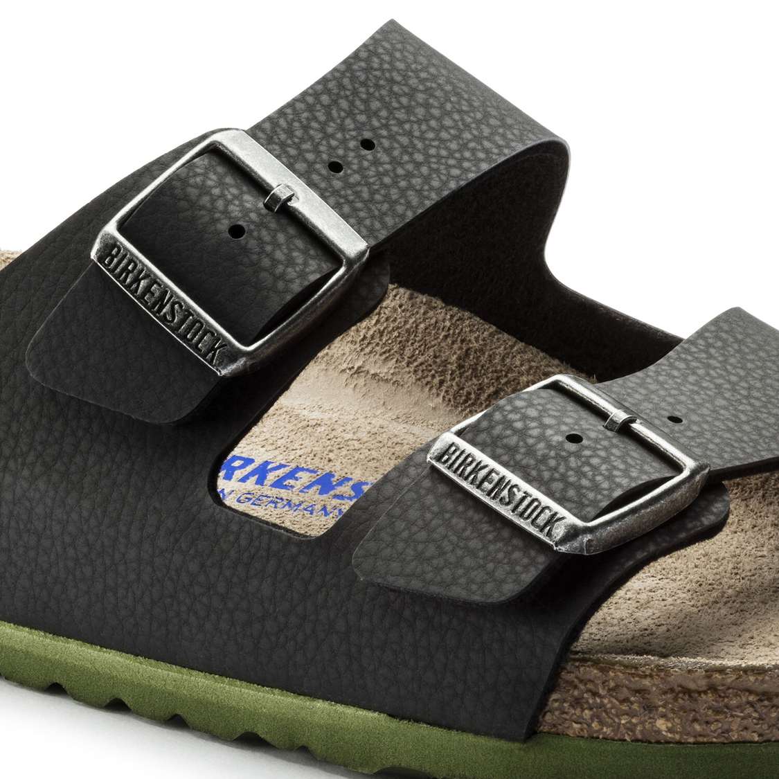 Birkenstock Arizona Soft Footbed Birko-Flor Embossed Two Strap Sandals Black | ghzHEWtcClv