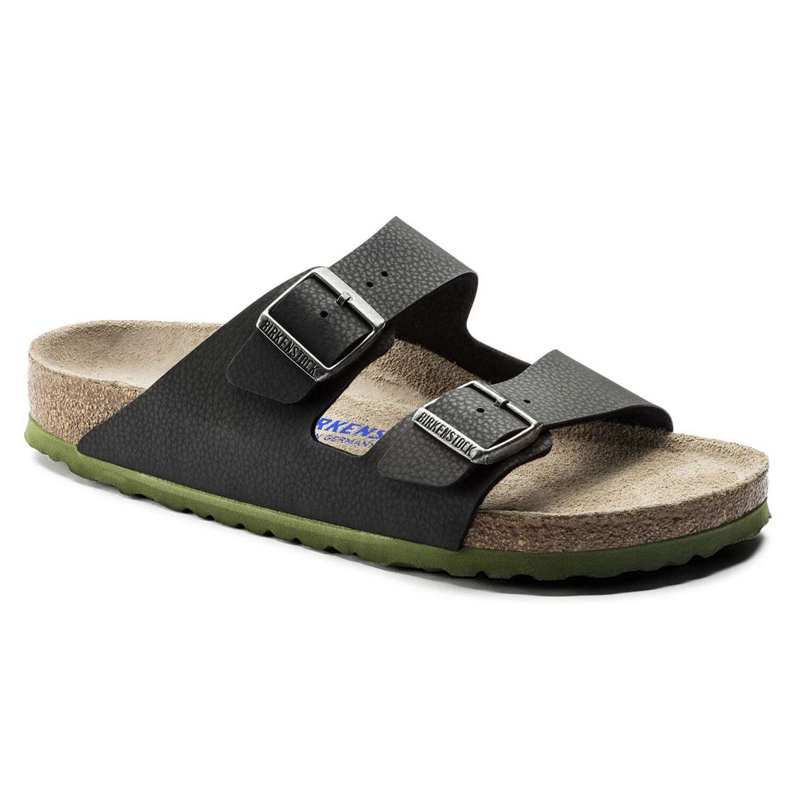 Birkenstock Arizona Soft Footbed Birko-Flor Embossed Two Strap Sandals Black | ghzHEWtcClv