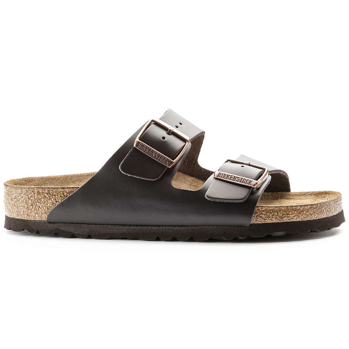 Birkenstock Arizona Soft Footbed Leather Two Strap Sandals Brown | 5csc4BON8wA