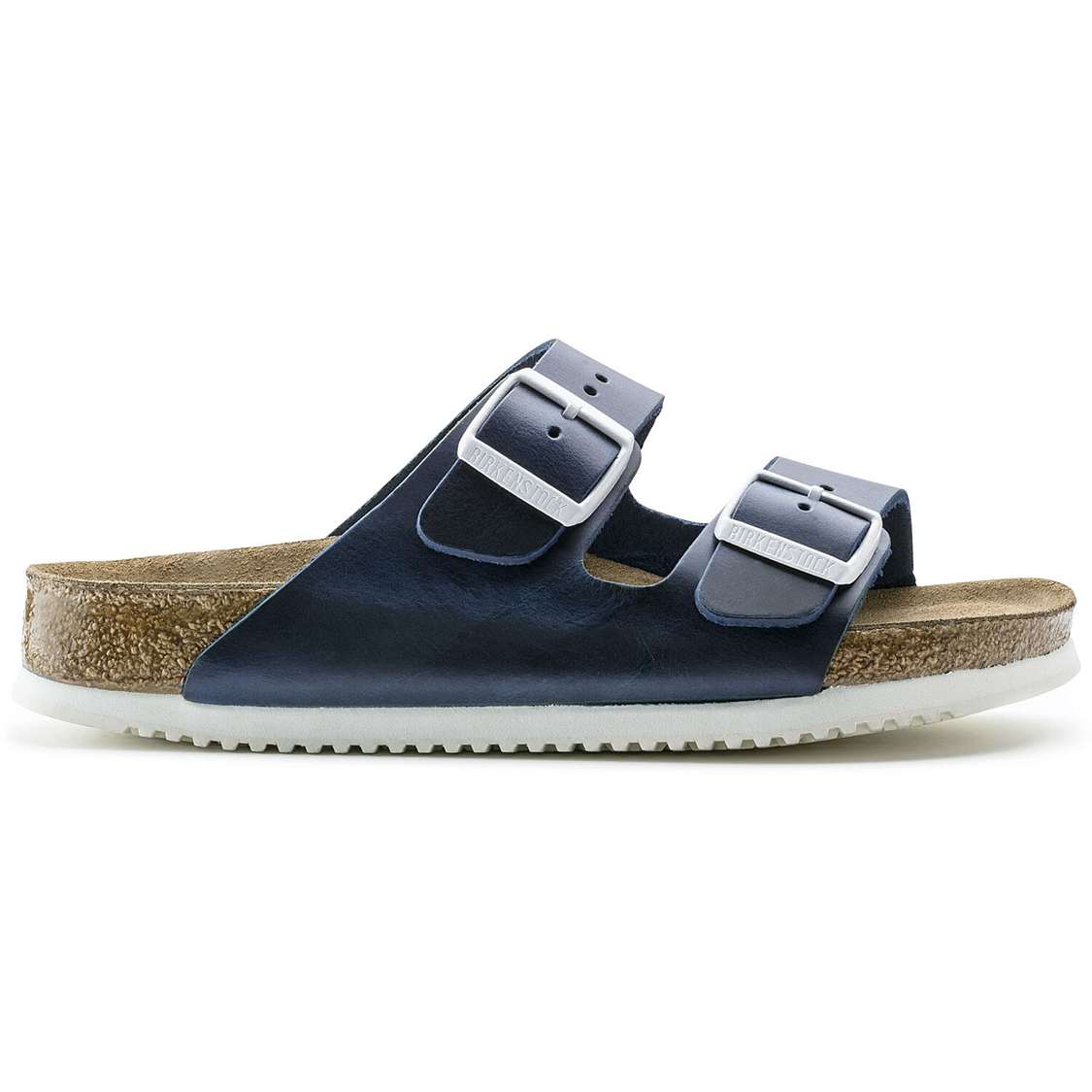 Birkenstock Arizona Soft Footbed Leather Two Strap Sandals Blue | FV77lC5Uqkz