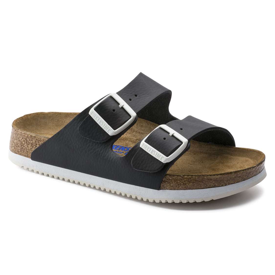 Birkenstock Arizona Soft Footbed Leather Two Strap Sandals Black | aOhR1xOxGb5