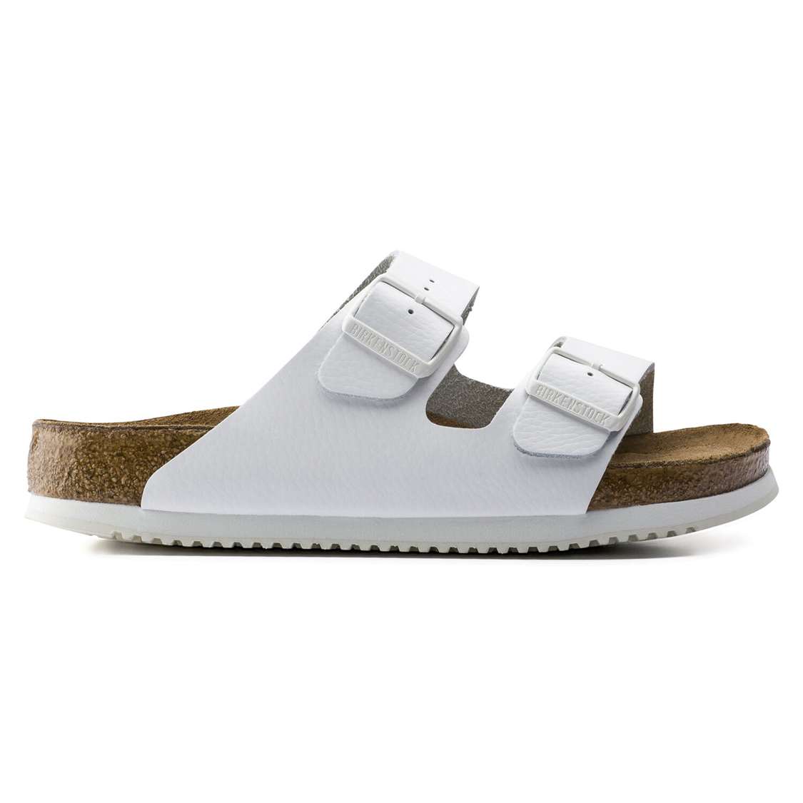 Birkenstock Arizona Soft Footbed Leather Two Strap Sandals White | figPBrHyZMX