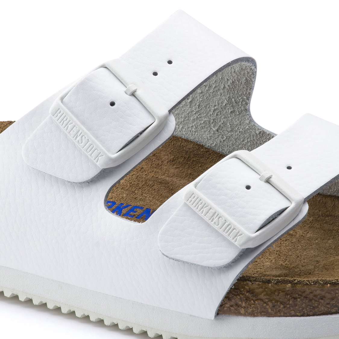 Birkenstock Arizona Soft Footbed Leather Two Strap Sandals White | figPBrHyZMX