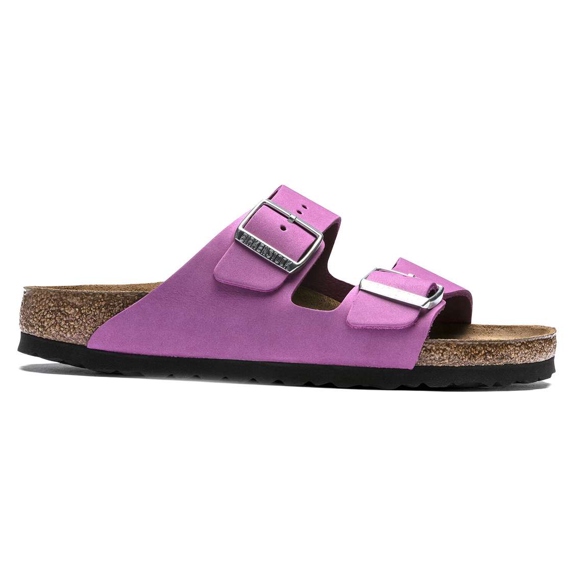 Birkenstock Arizona Soft Footbed Nubuck Leather Two Strap Sandals Purple | LQzGSgw9Xp7