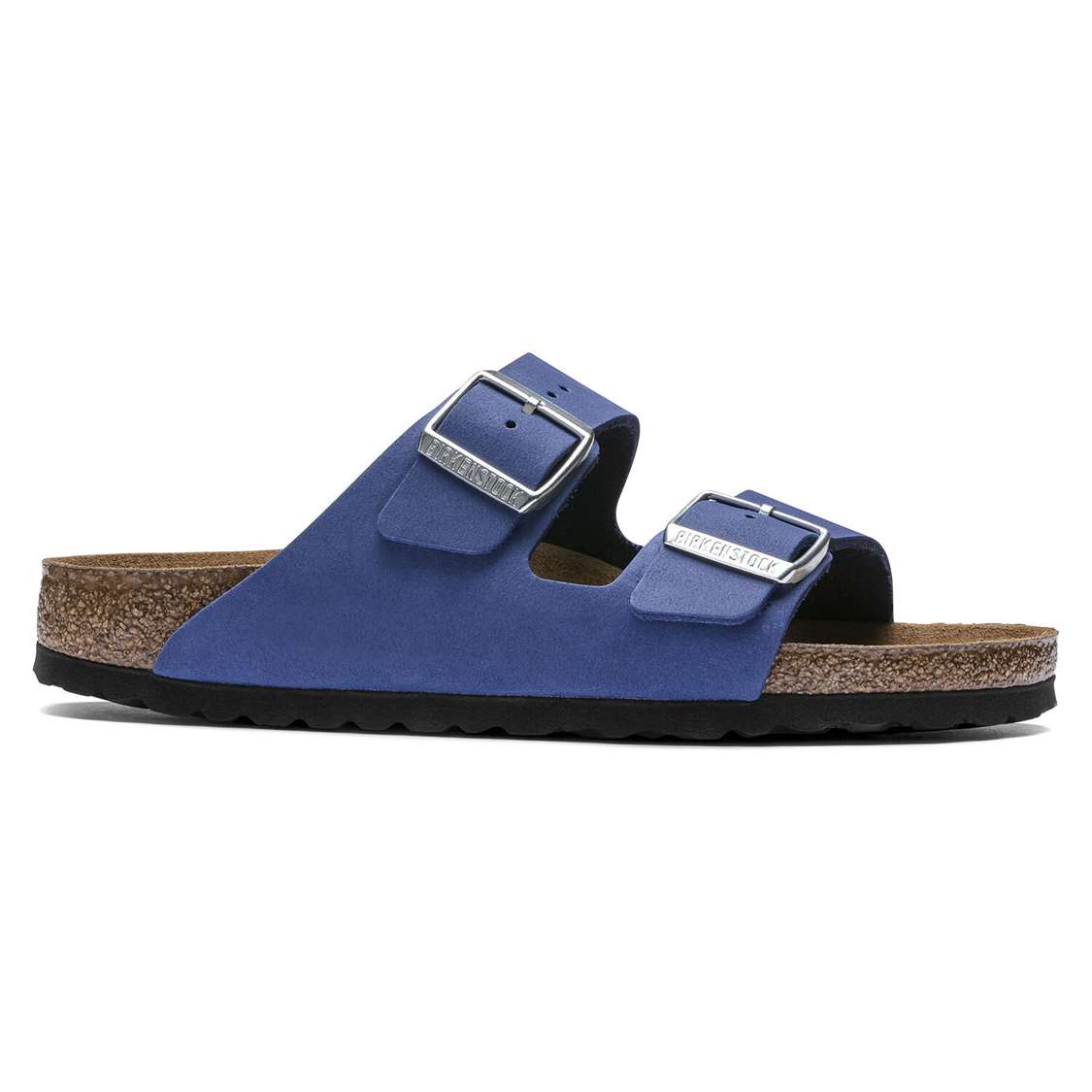 Birkenstock Arizona Soft Footbed Nubuck Leather Two Strap Sandals AZURE Blue | SYQBpywmJLD