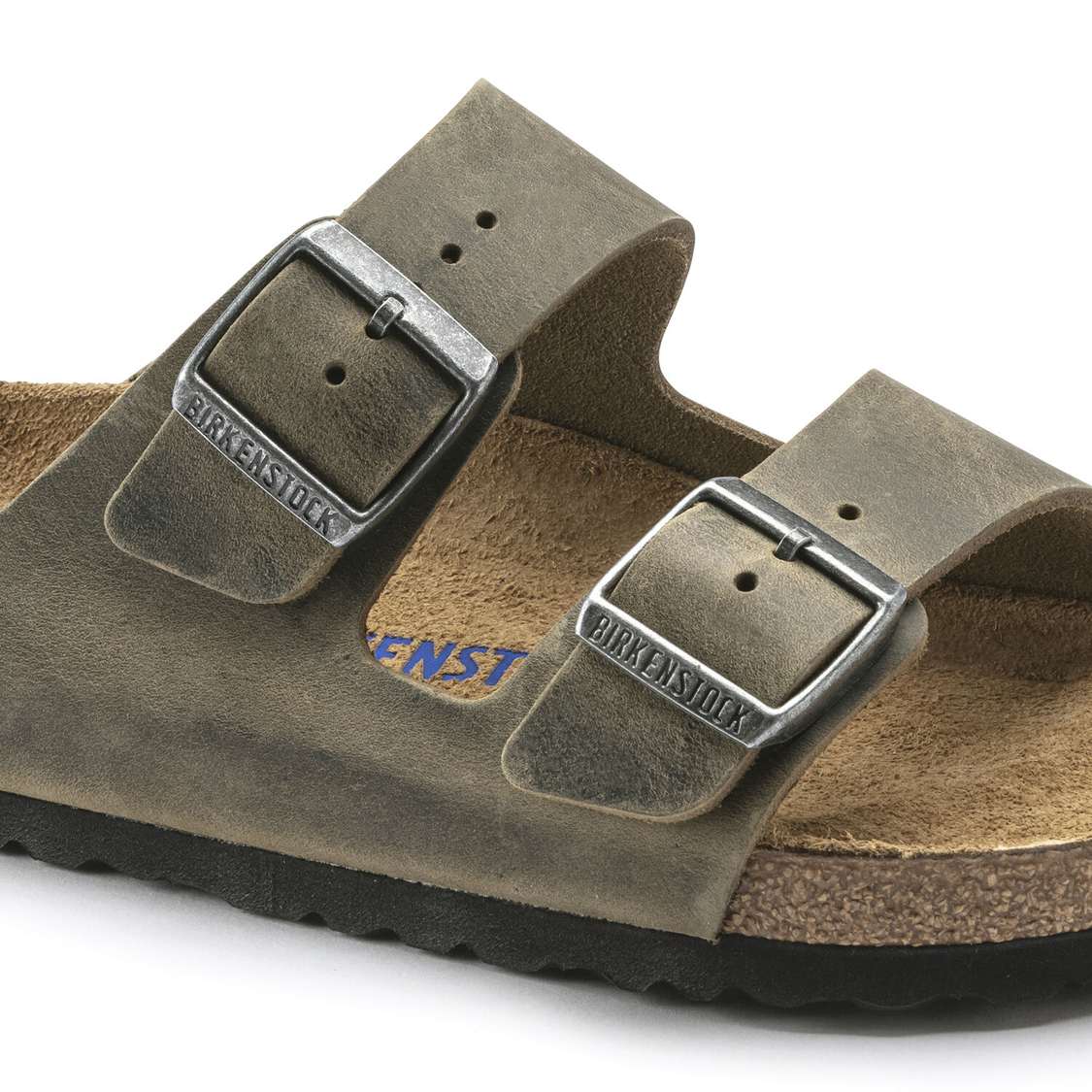 Birkenstock Arizona Soft Footbed Oiled Leather Two Strap Sandals Khaki | 484oxoRIdGL