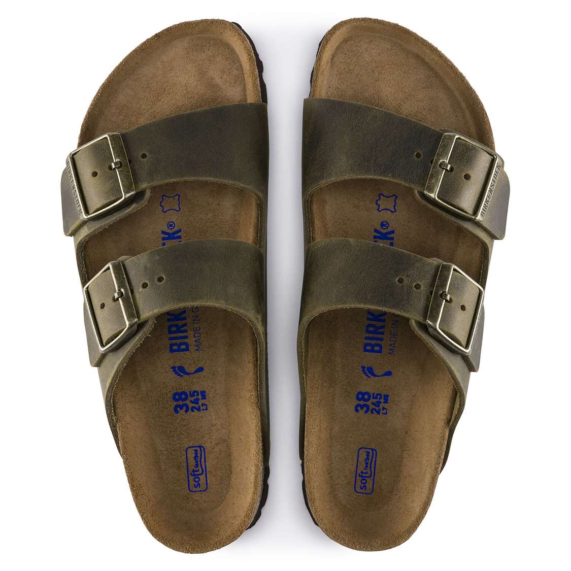 Birkenstock Arizona Soft Footbed Oiled Leather Two Strap Sandals Yellow | 79Lk8UTxuve