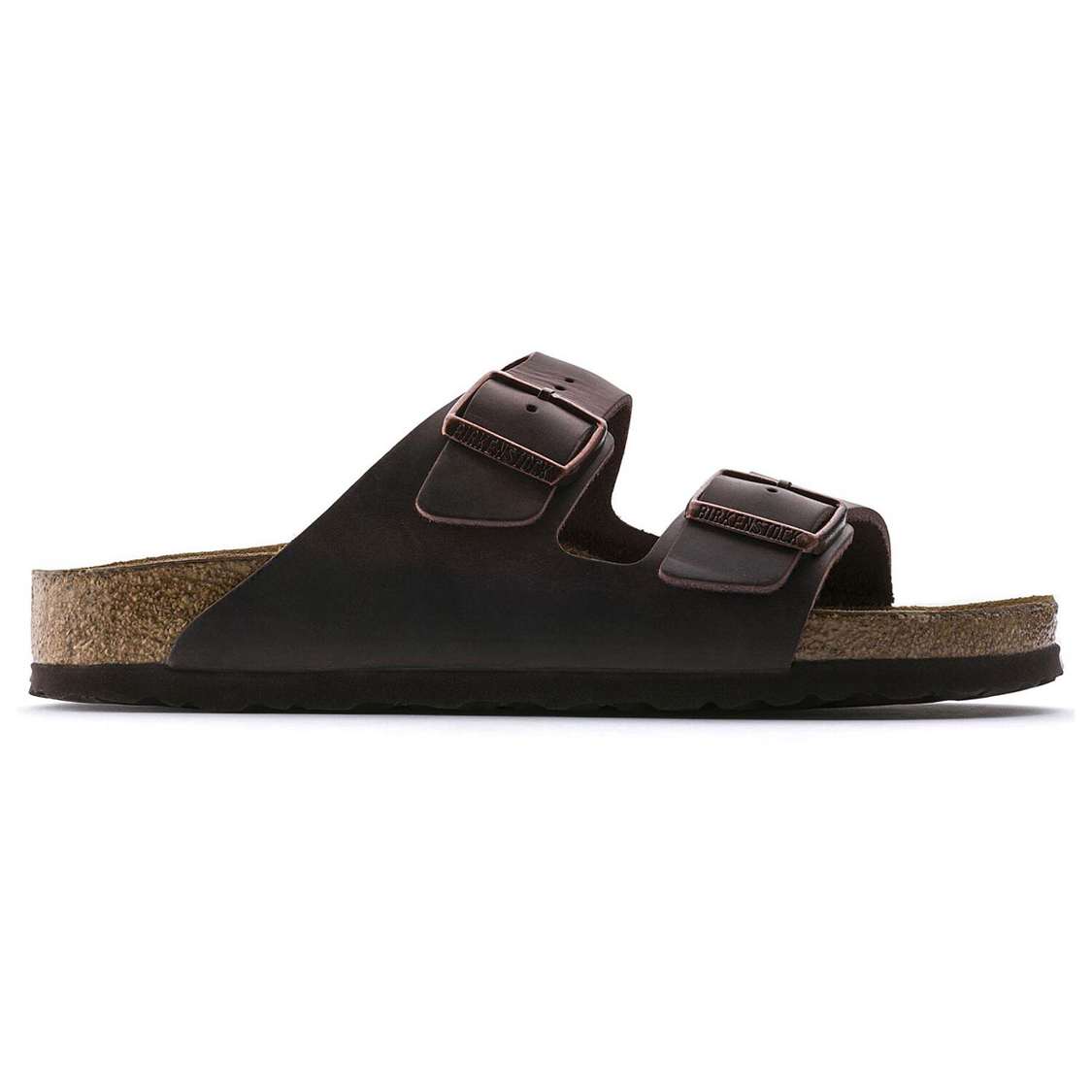 Birkenstock Arizona Soft Footbed Oiled Nubuck Leather Two Strap Sandals Brown | G2JtsogloGP