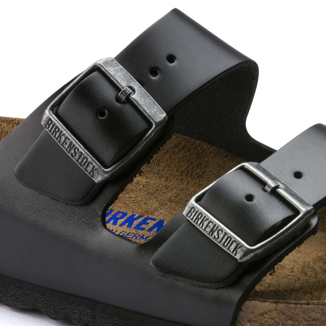 Birkenstock Arizona Soft Footbed Smooth Leather Two Strap Sandals Black | vZxNctzhDcq