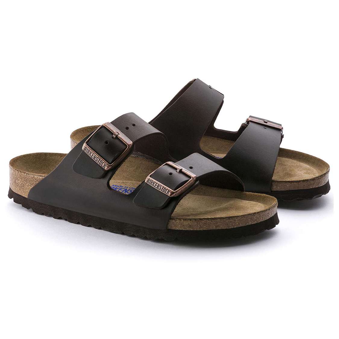 Birkenstock Arizona Soft Footbed Smooth Leather Two Strap Sandals Black | yJo7qPpn1mV