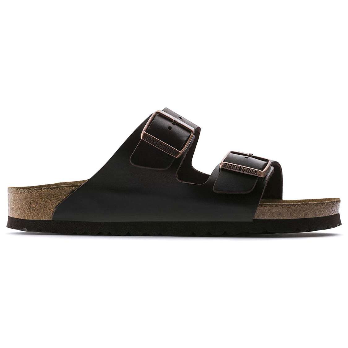 Birkenstock Arizona Soft Footbed Smooth Leather Two Strap Sandals Black | yJo7qPpn1mV