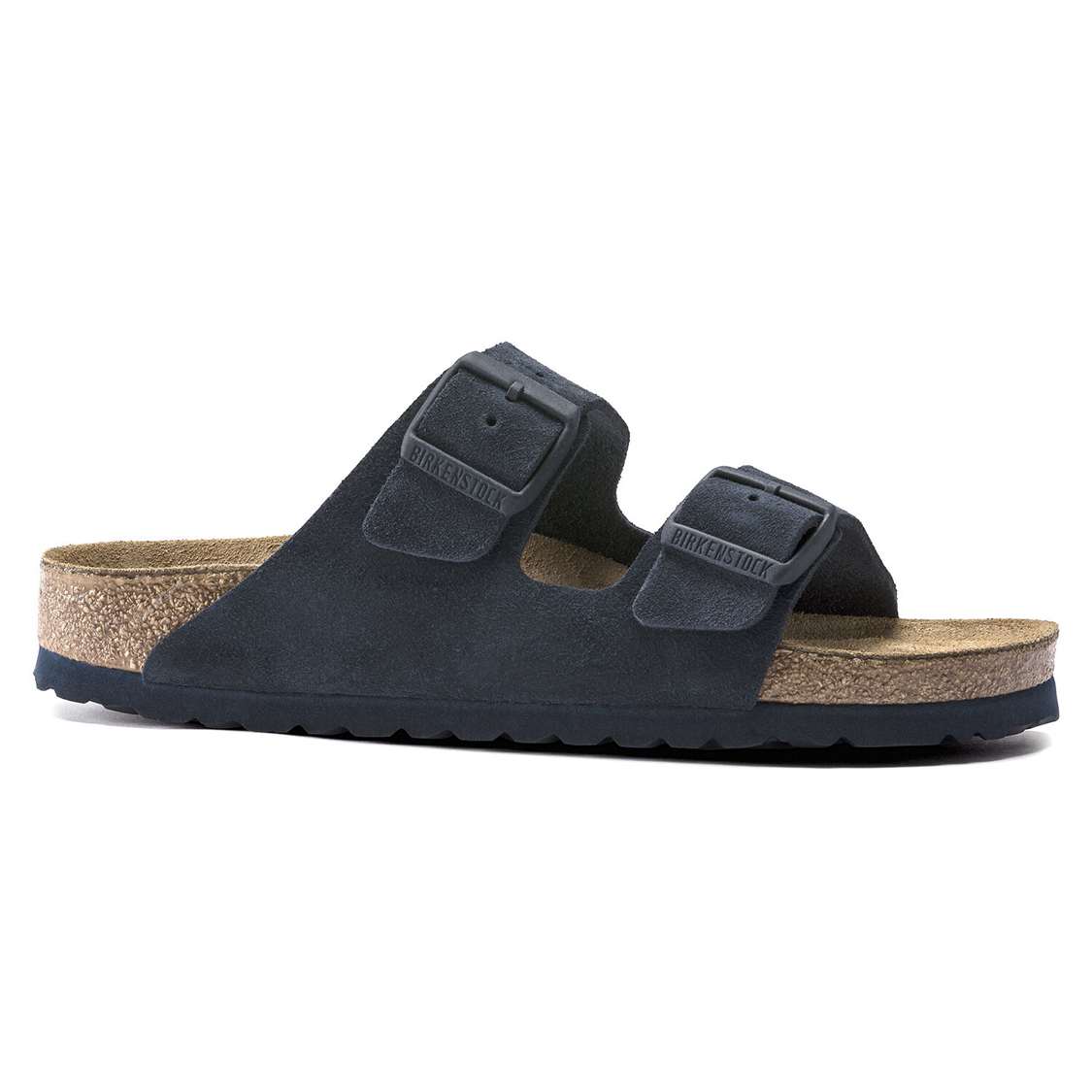 Birkenstock Arizona Soft Footbed Suede Leather Two Strap Sandals Blue | 1cMdWV24Xqf