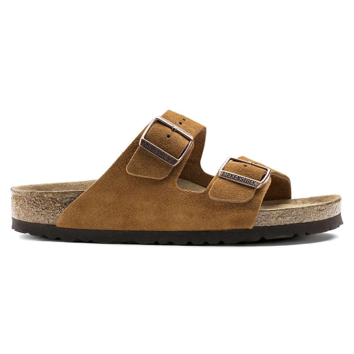 Birkenstock Arizona Soft Footbed Suede Leather Two Strap Sandals Yellow | C6n1JblkgpE