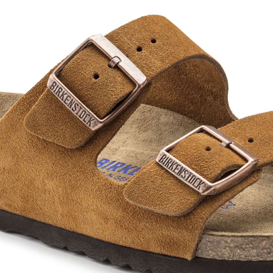 Birkenstock Arizona Soft Footbed Suede Leather Two Strap Sandals Yellow | C6n1JblkgpE