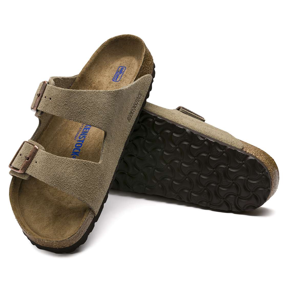 Birkenstock Arizona Soft Footbed Suede Leather Two Strap Sandals Brown | Nsz1sEO4dl3