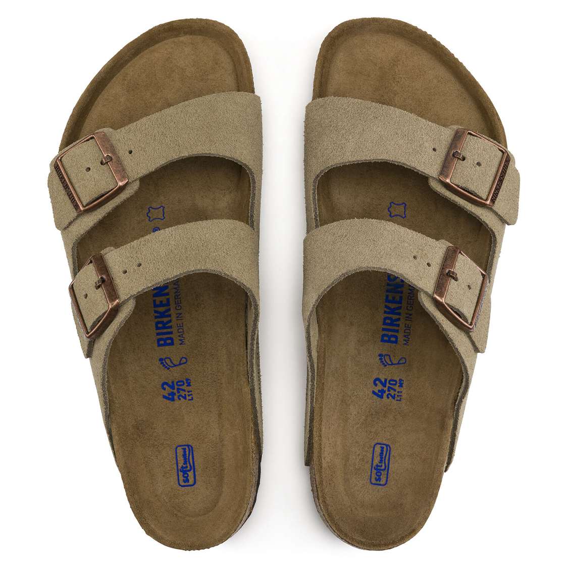 Birkenstock Arizona Soft Footbed Suede Leather Two Strap Sandals Brown | Nsz1sEO4dl3