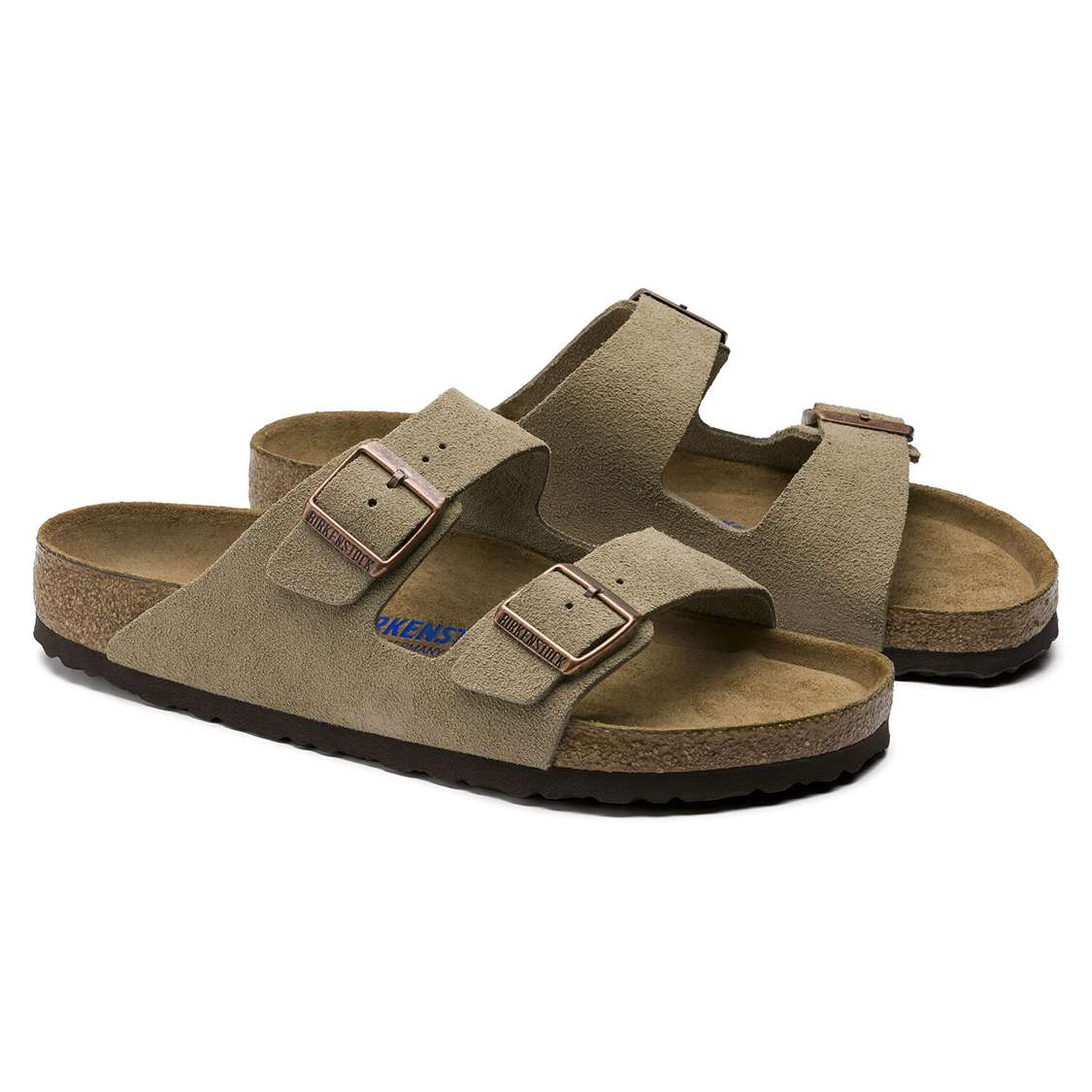 Birkenstock Arizona Soft Footbed Suede Leather Two Strap Sandals Brown | Nsz1sEO4dl3