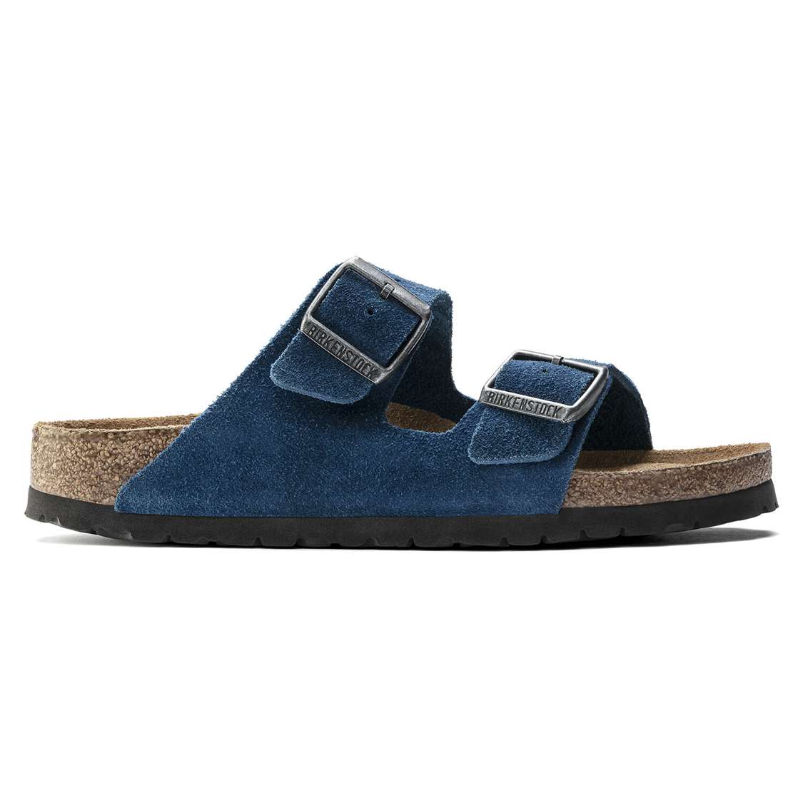 Birkenstock Arizona Soft Footbed Suede Leather Two Strap Sandals Blue | Pje4FfpELBw