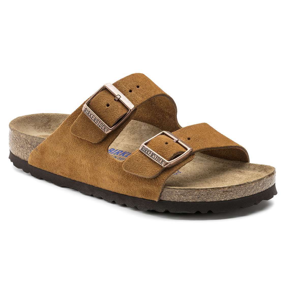 Birkenstock Arizona Soft Footbed Suede Leather Two Strap Sandals Yellow | iIc66VYTEso