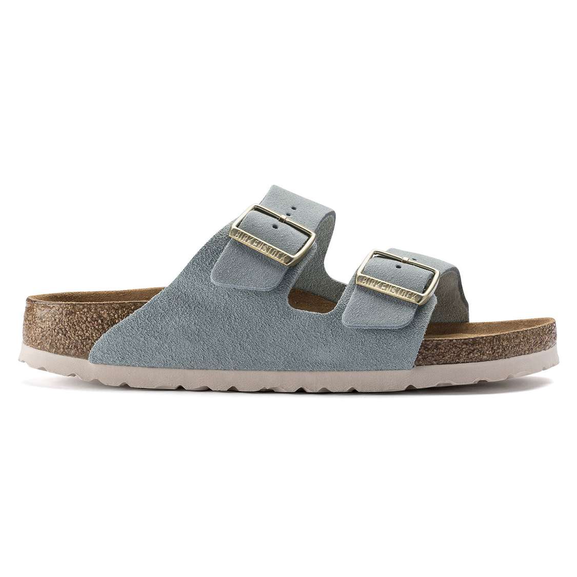 Birkenstock Arizona Soft Footbed Suede Leather Two Strap Sandals Light Blue | z1tVaf6RH8r