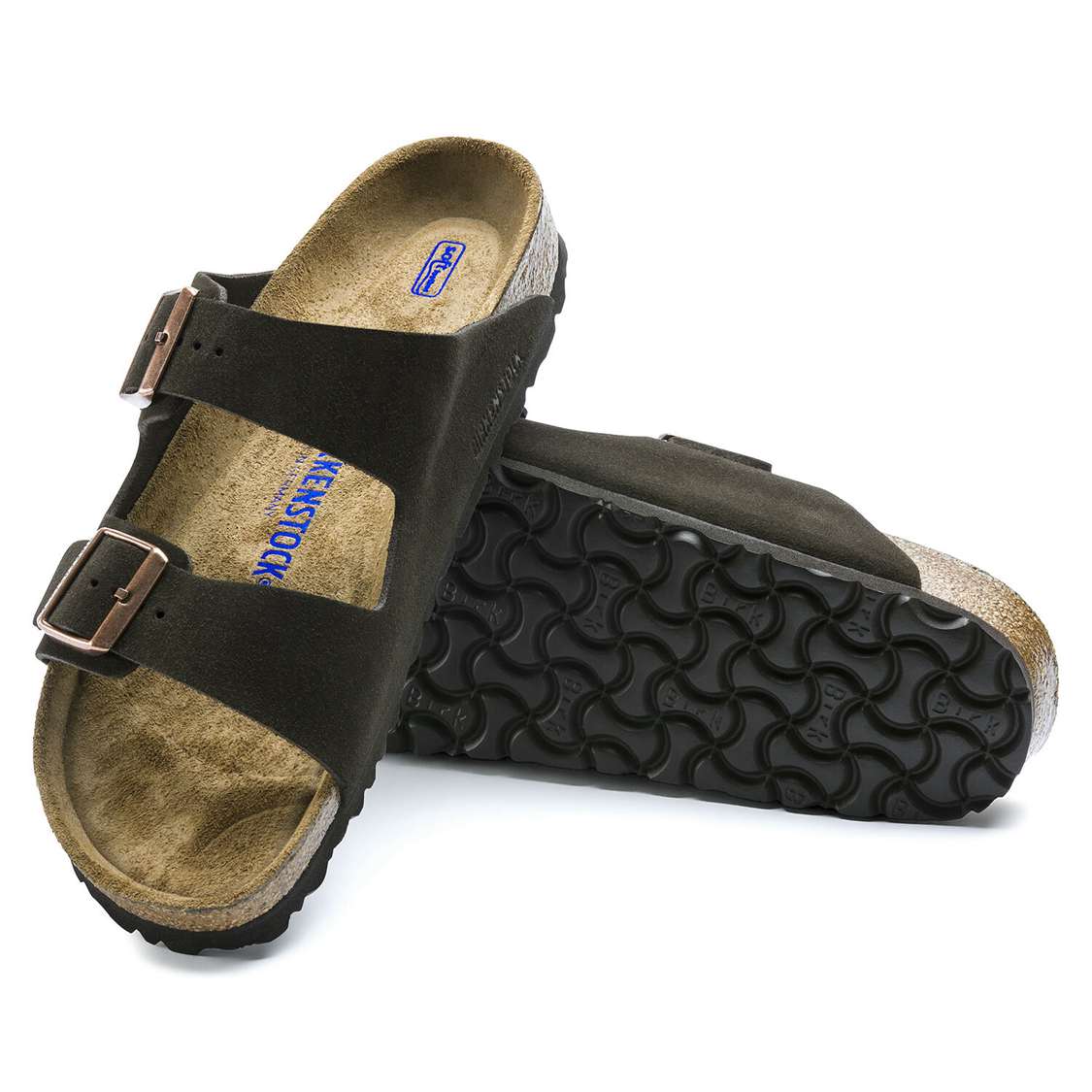 Birkenstock Arizona Soft Footbed Suede Leather Two Strap Sandals Yellow | zrlofhbpSMr