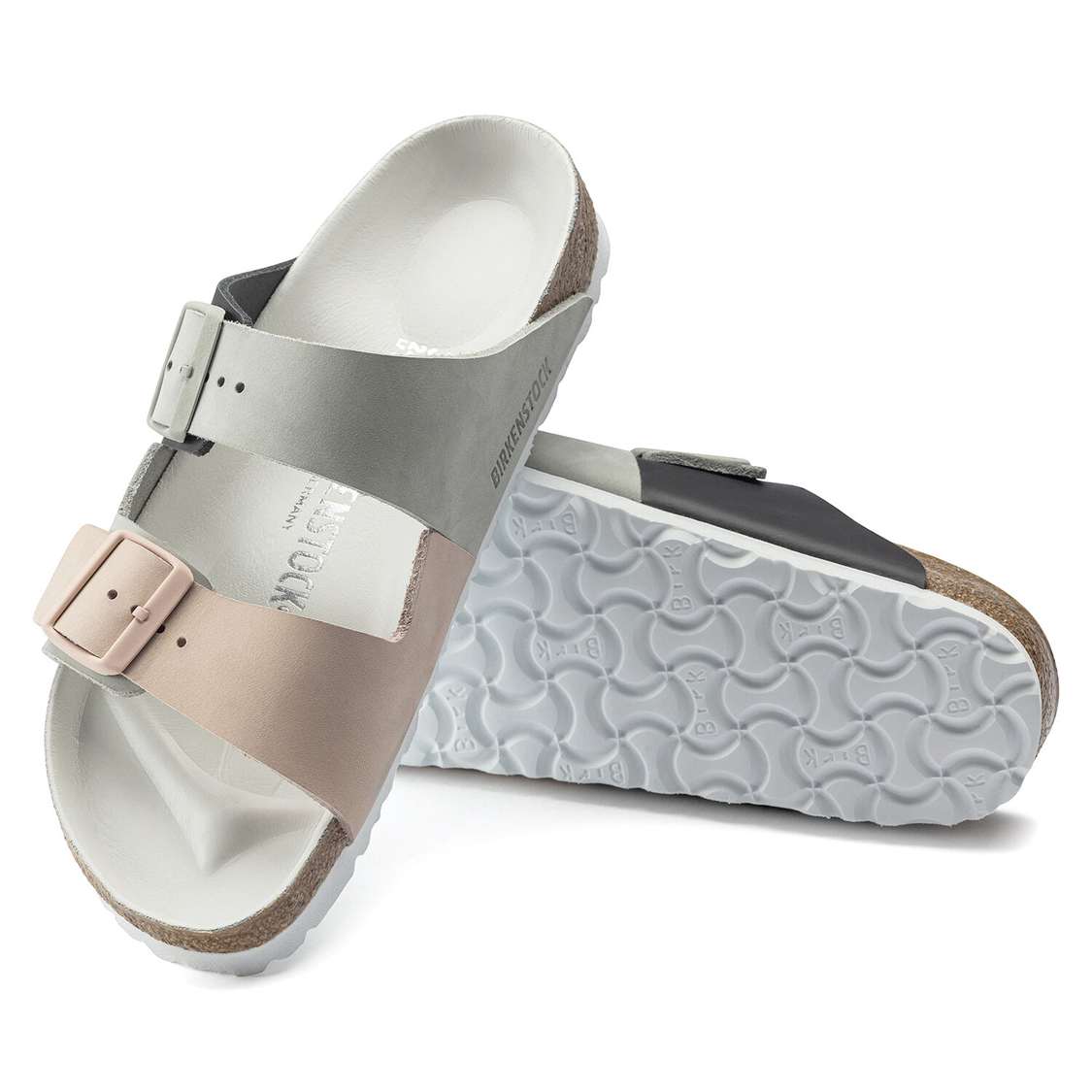 Birkenstock Arizona Split Nubuck Leather Two Strap Sandals Light Rose | R35YSFJXNwq