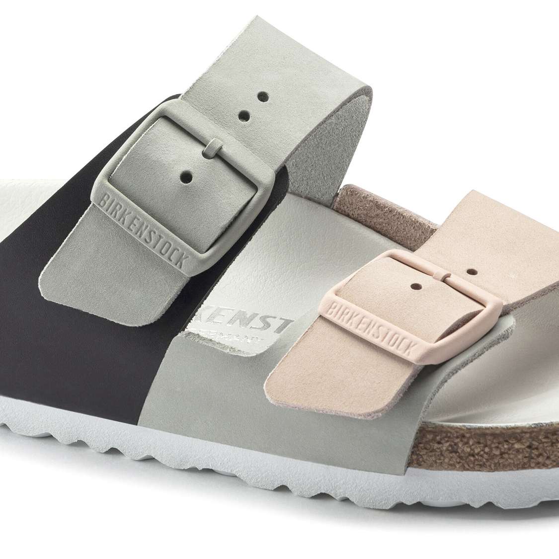 Birkenstock Arizona Split Nubuck Leather Two Strap Sandals Light Rose | R35YSFJXNwq