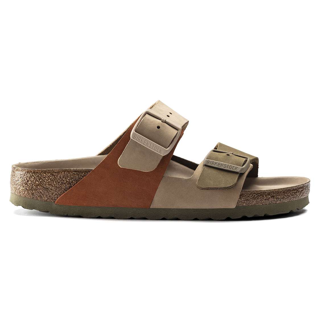 Birkenstock Arizona Split Nubuck Leather Two Strap Sandals Khaki | zUGkhR37mEY