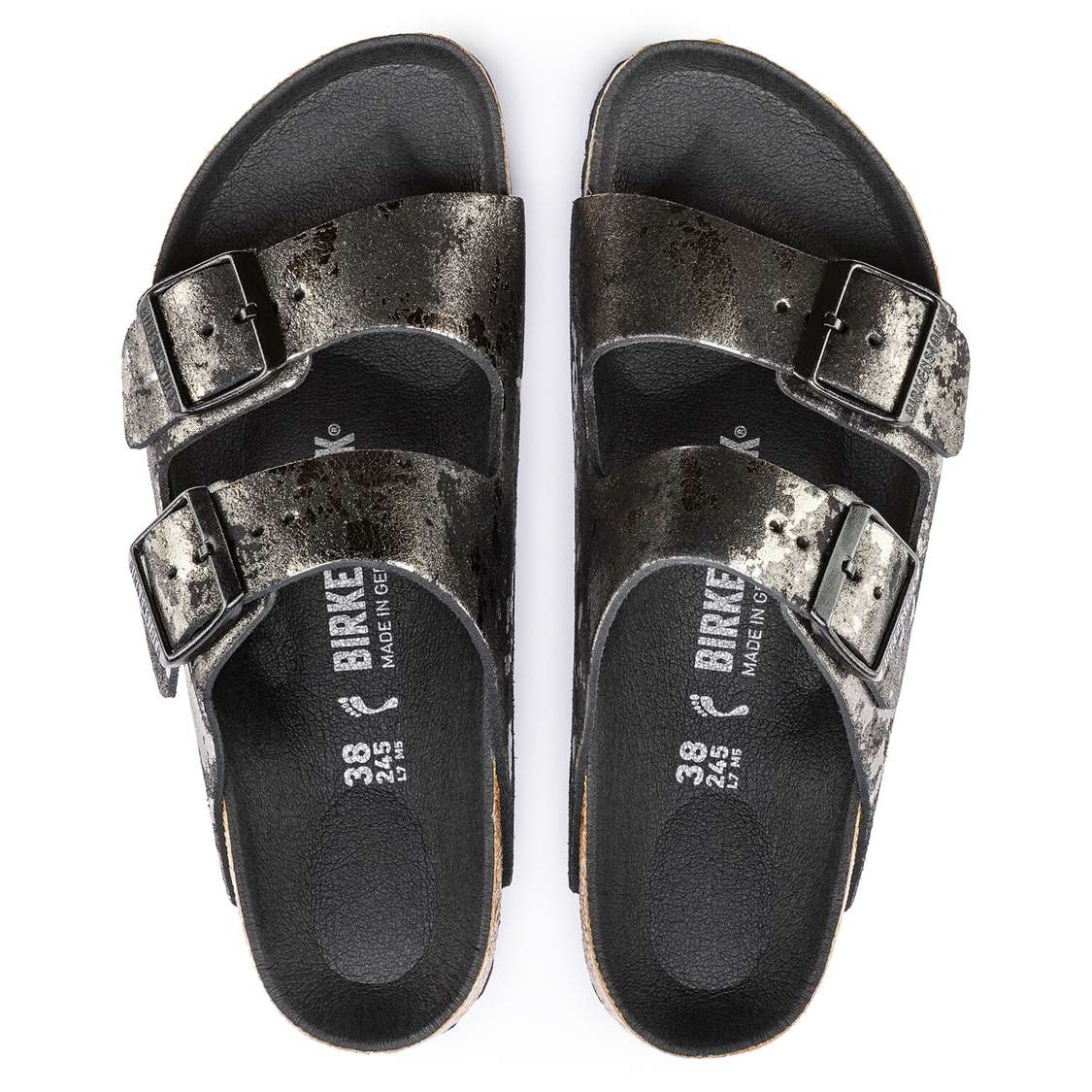 Birkenstock Arizona Suede Leather Two Strap Sandals Black | NOM6tvRc817