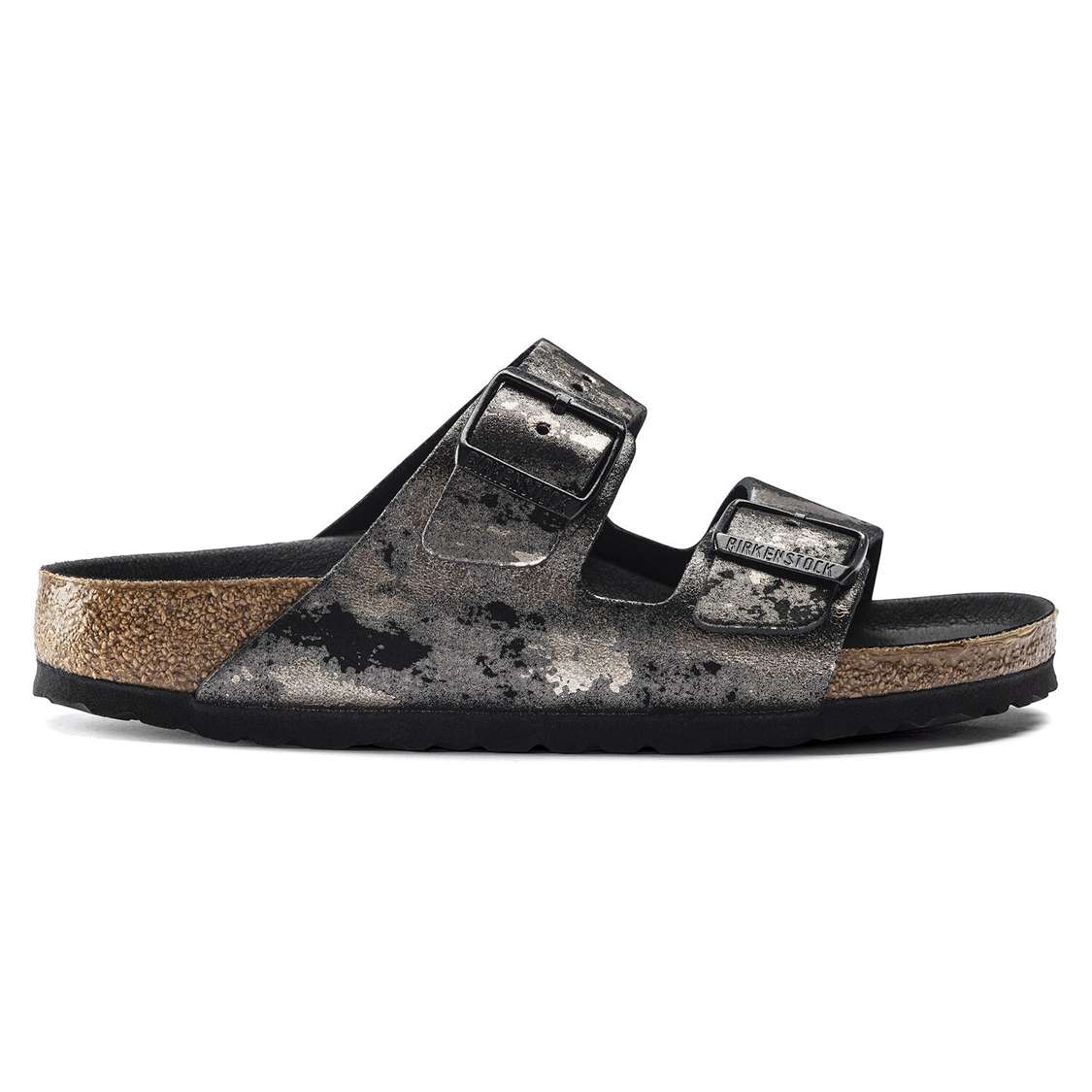 Birkenstock Arizona Suede Leather Two Strap Sandals Black | NOM6tvRc817