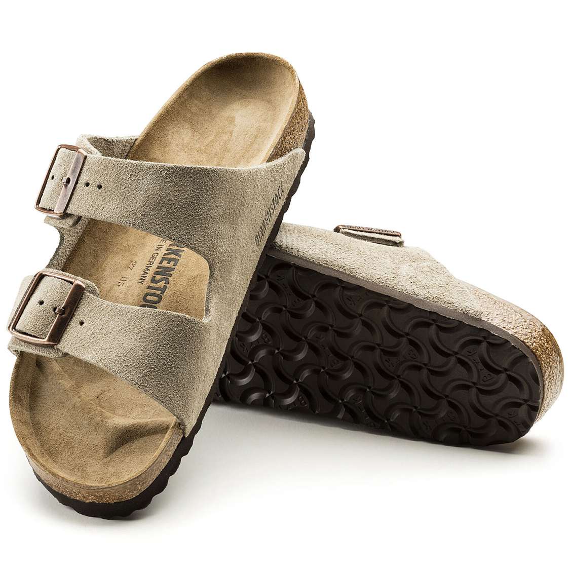 Birkenstock Arizona Suede Leather Two Strap Sandals Brown | eLu9pSFdc84