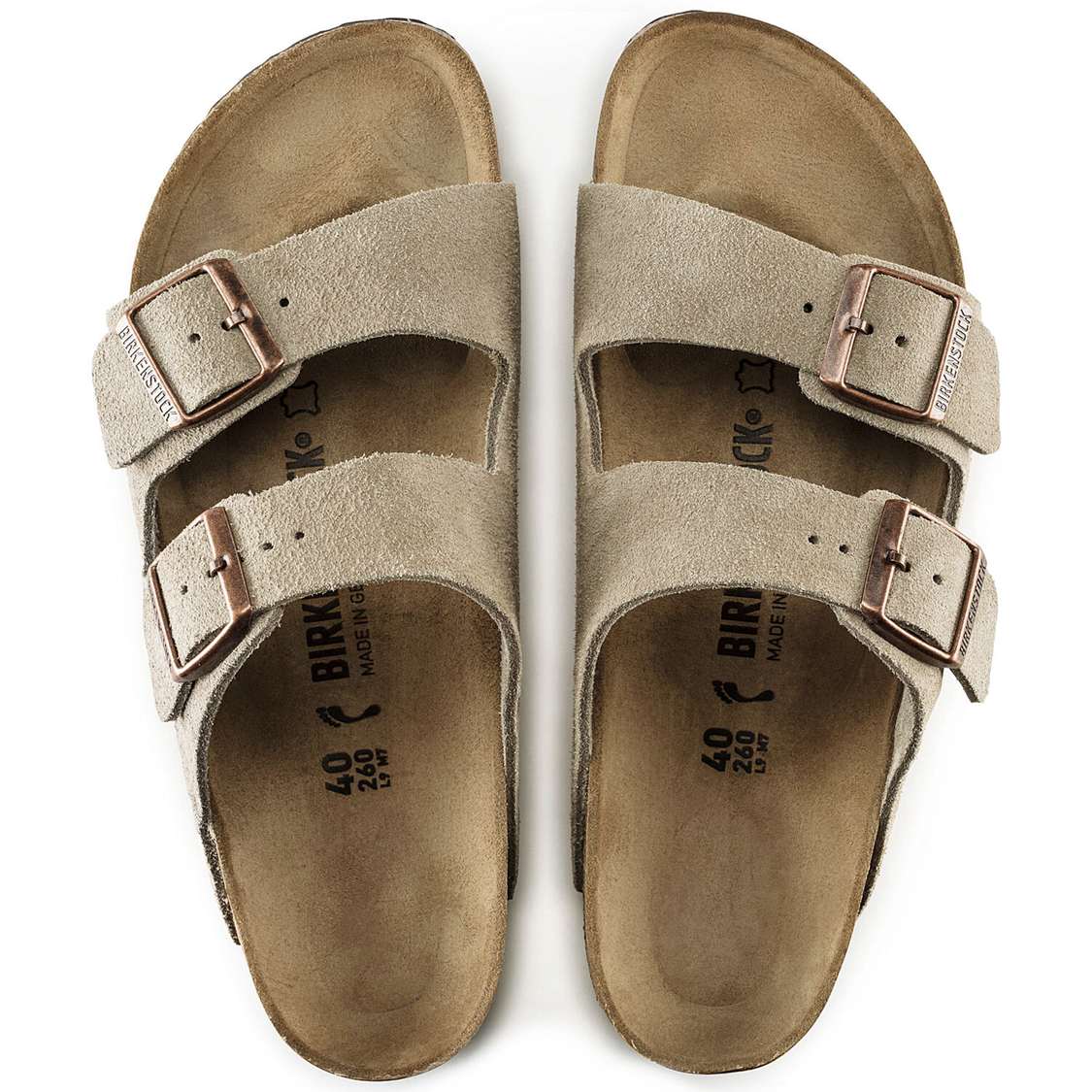 Birkenstock Arizona Suede Leather Two Strap Sandals Brown | eLu9pSFdc84