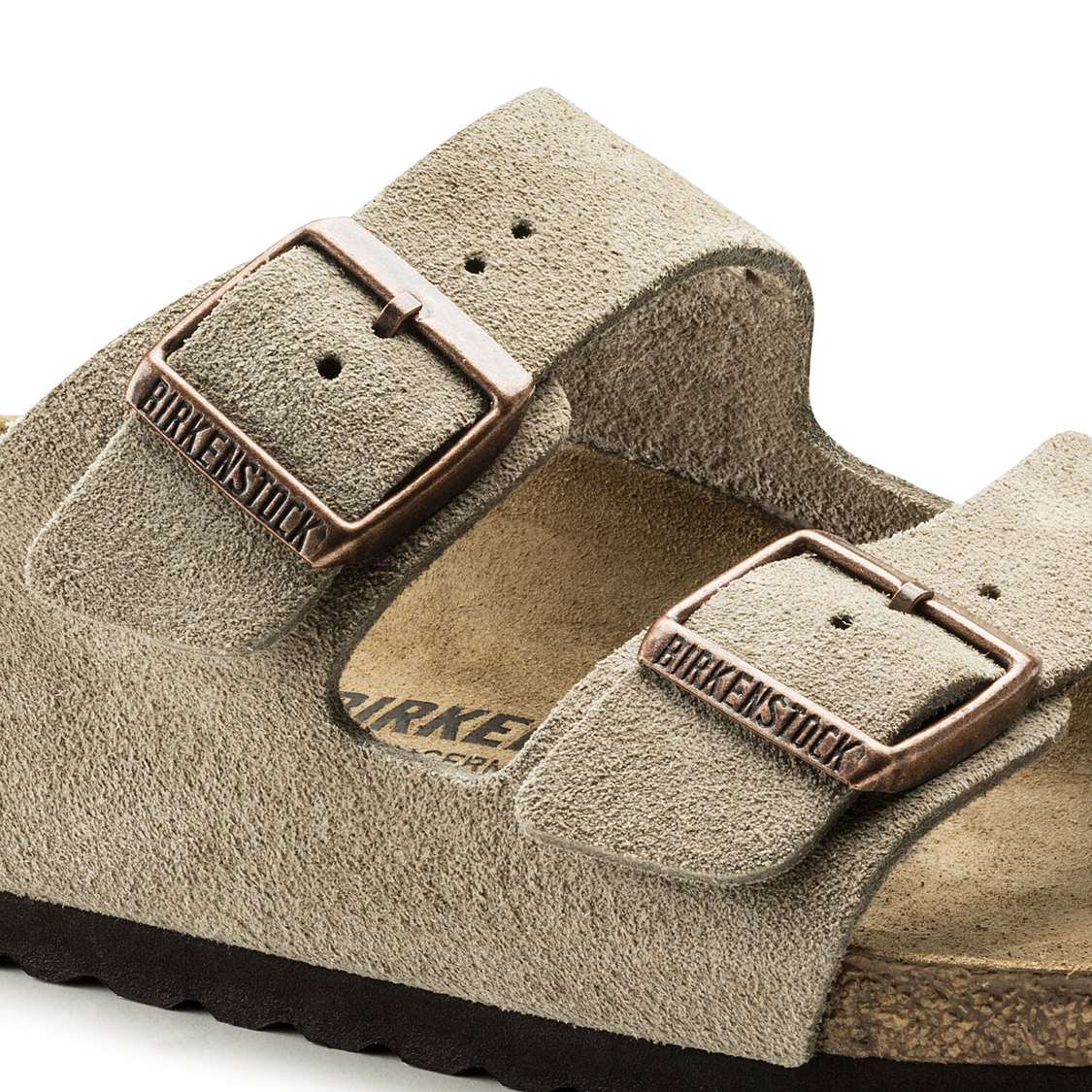 Birkenstock Arizona Suede Leather Two Strap Sandals Brown | eLu9pSFdc84