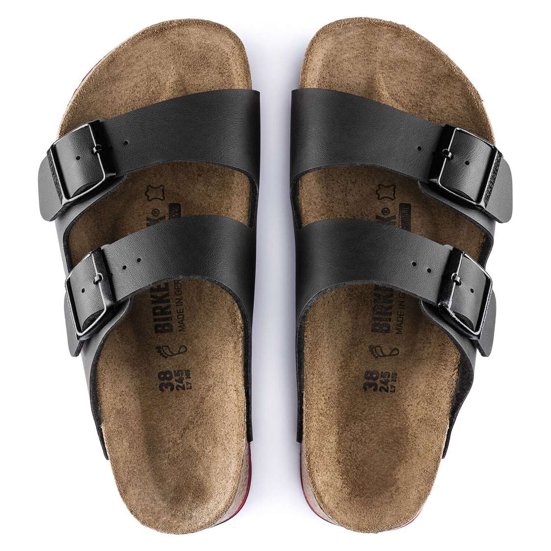 Birkenstock Arizona Super Grip Birko-Flor Two Strap Sandals Black | ZXK4VANcblY