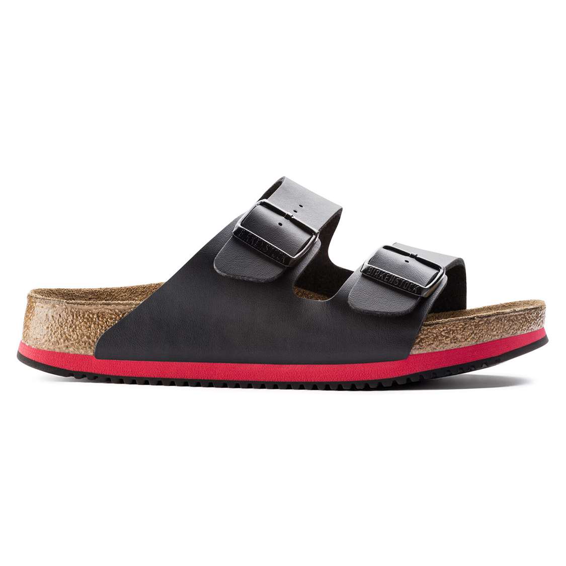 Birkenstock Arizona Super Grip Birko-Flor Two Strap Sandals Black | ZXK4VANcblY