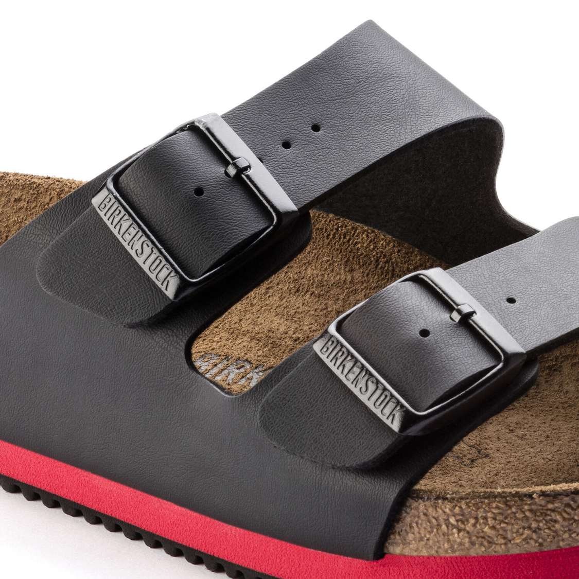 Birkenstock Arizona Super Grip Birko-Flor Two Strap Sandals Black | ZXK4VANcblY