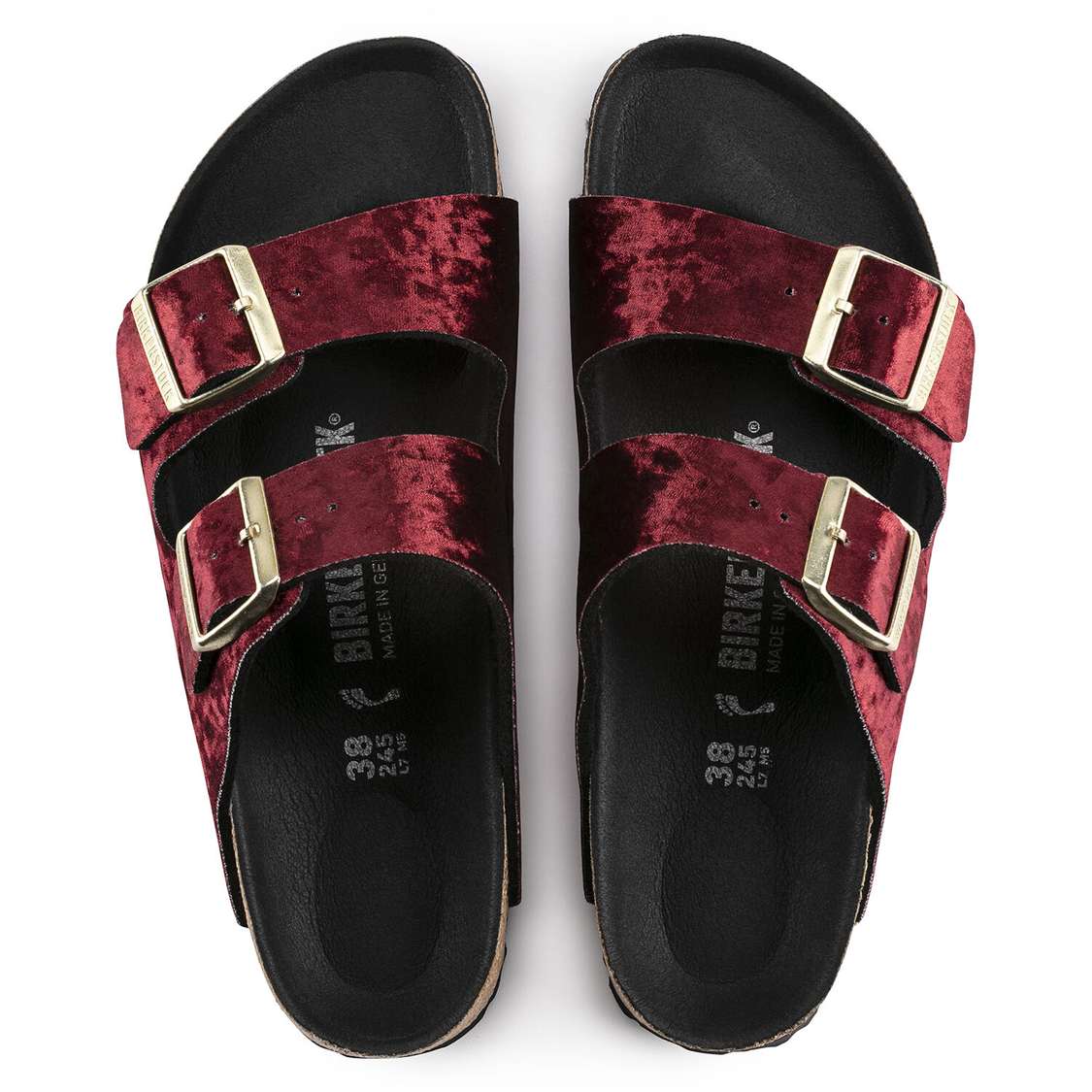 Birkenstock Arizona Textile Two Strap Sandals Burgundy | oTHX8XSzLJF