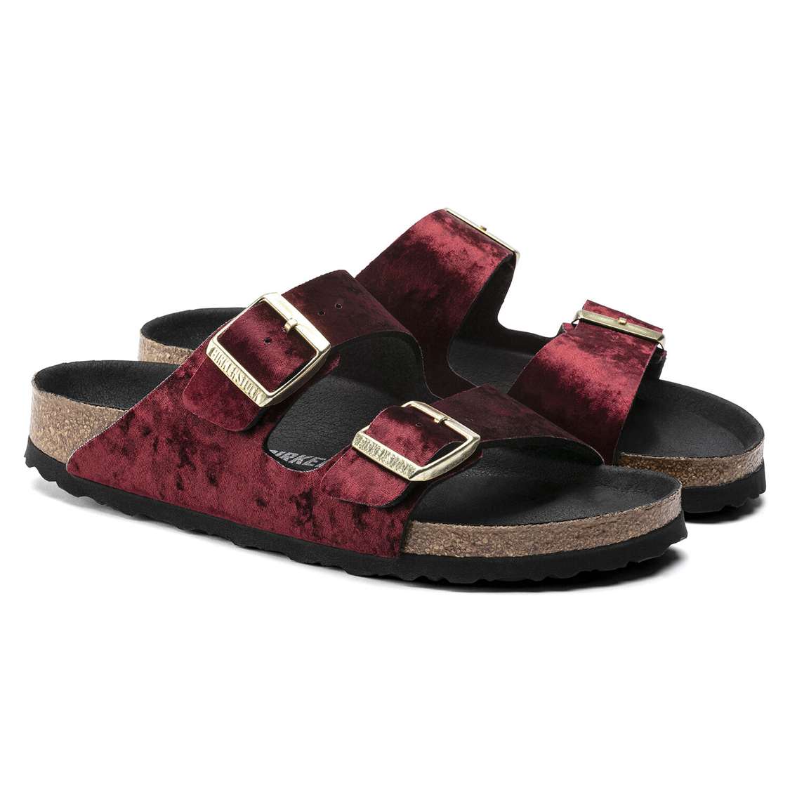 Birkenstock Arizona Textile Two Strap Sandals Burgundy | oTHX8XSzLJF